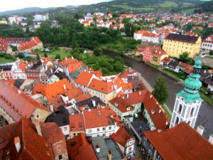 Blick auf die Altstadt von Bhmisch Krumau